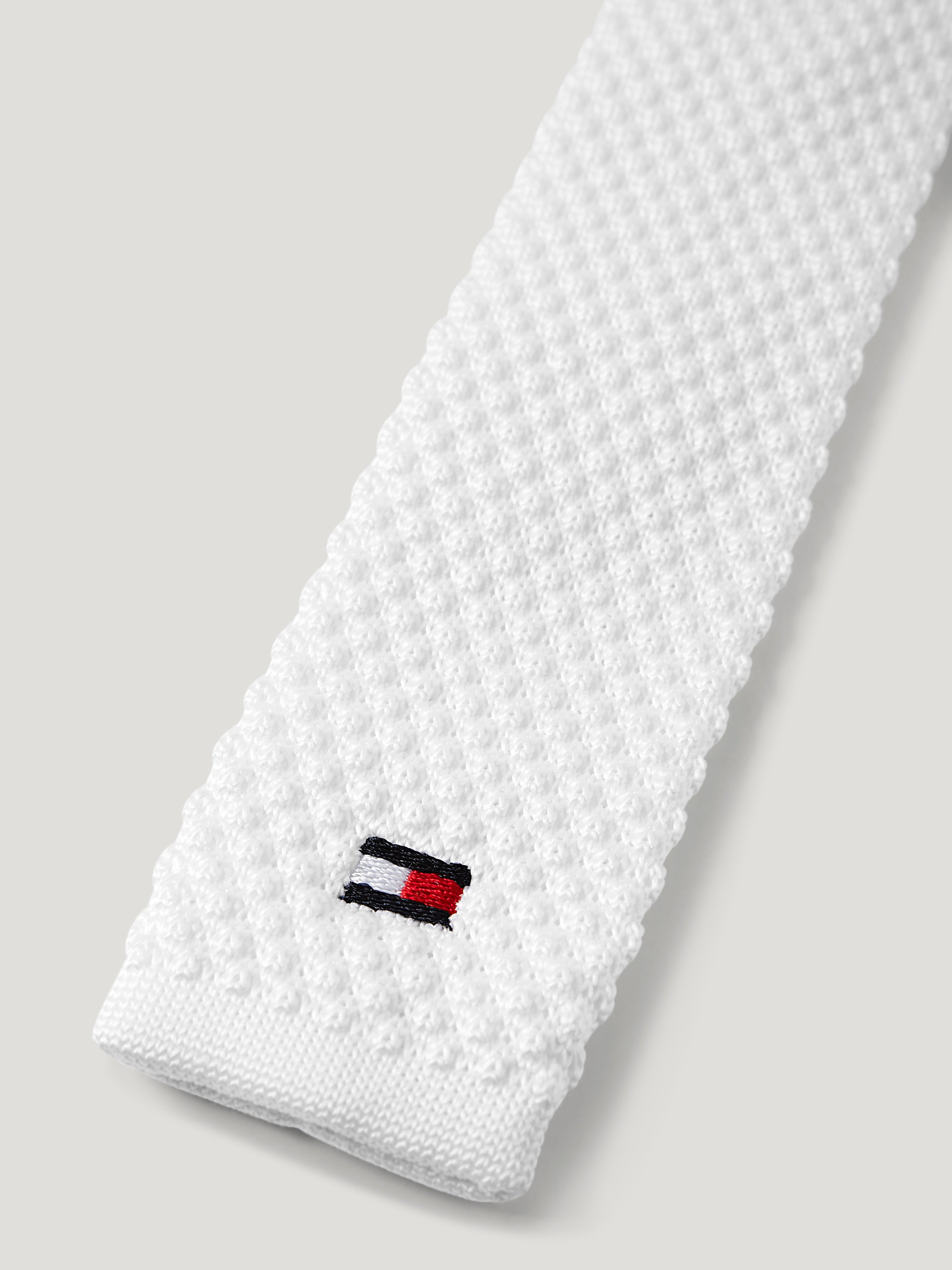 Cravate en tricot Adam avec fermeture éclair OPTIC WHITE