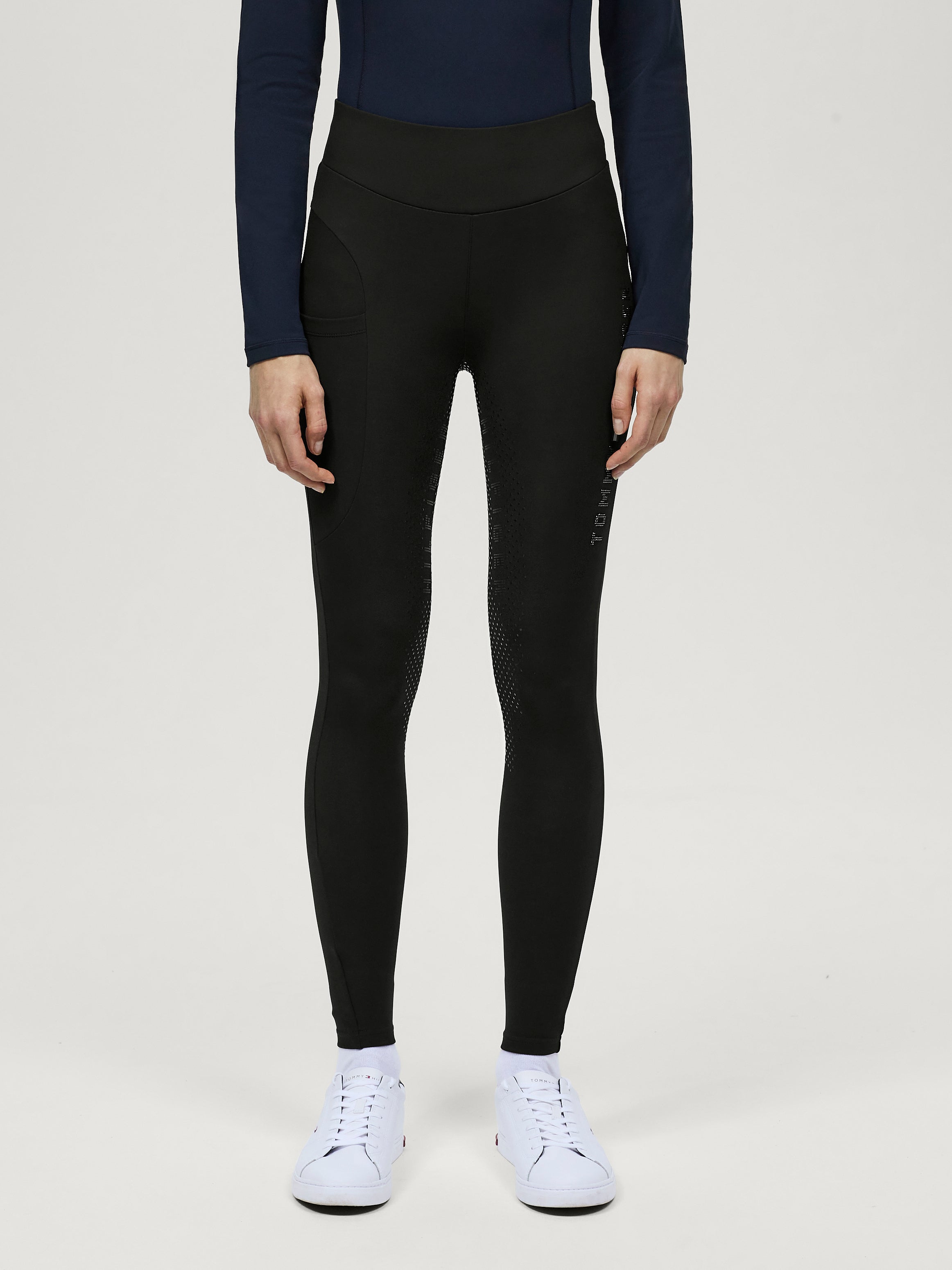 Elmira All-Year Rhinestone Full Grip Leggings BLACK