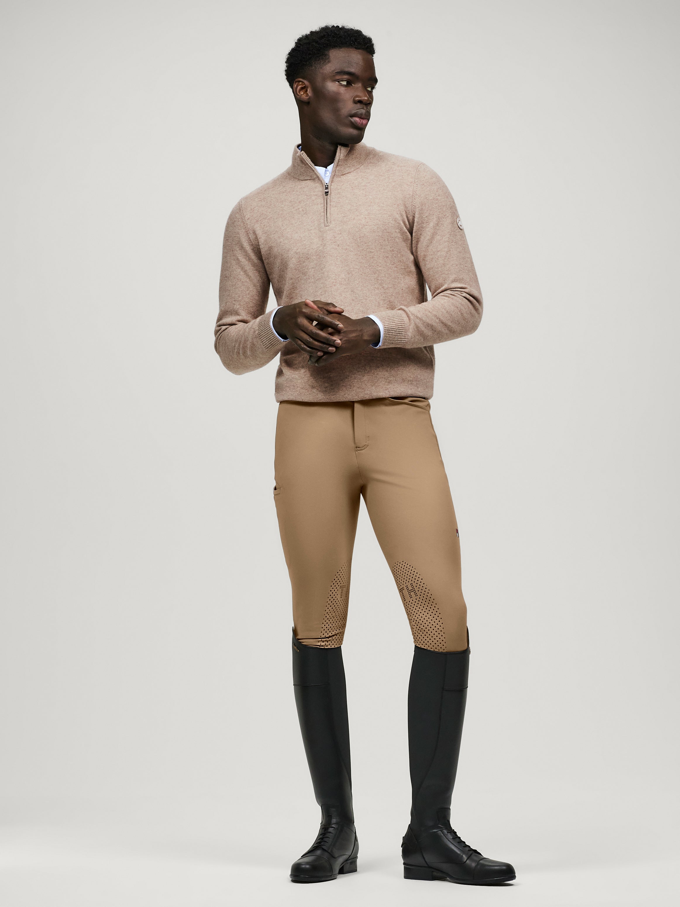Oakfield 1/4 zip Sweater TAUPE