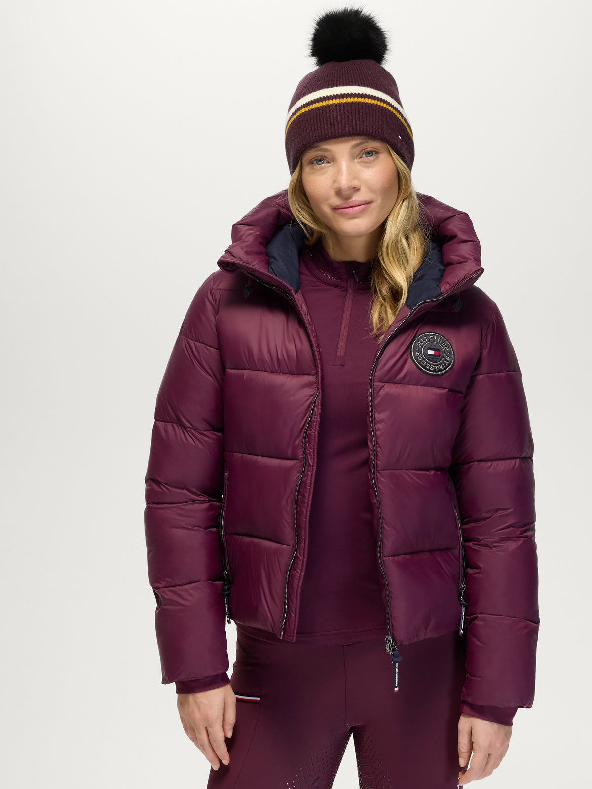 Dean Pom Pom Beanie DEEP BURGUNDY