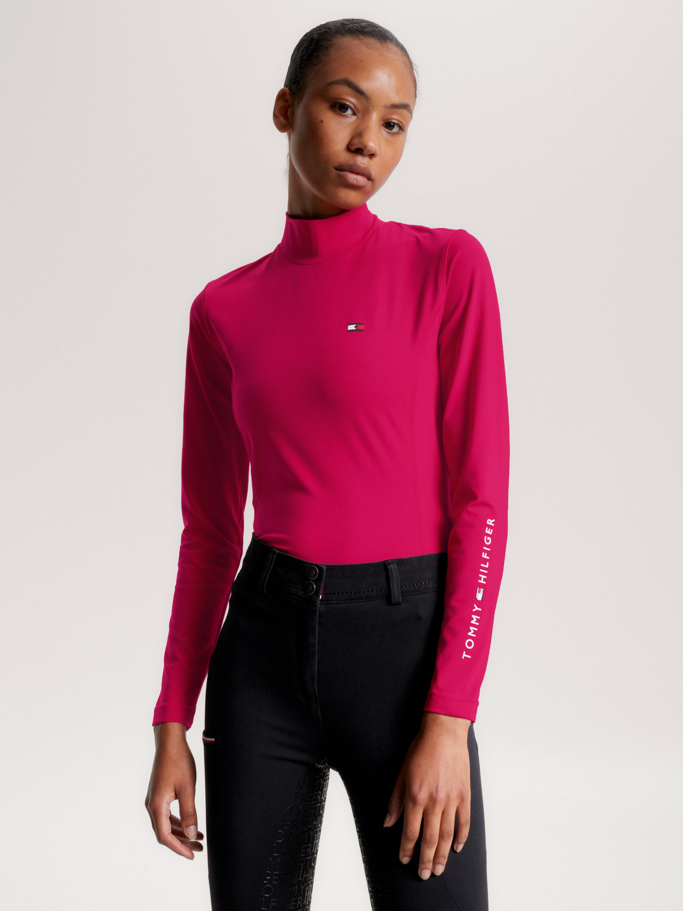 High Neck Long Sleeve Baselayer CHERRY