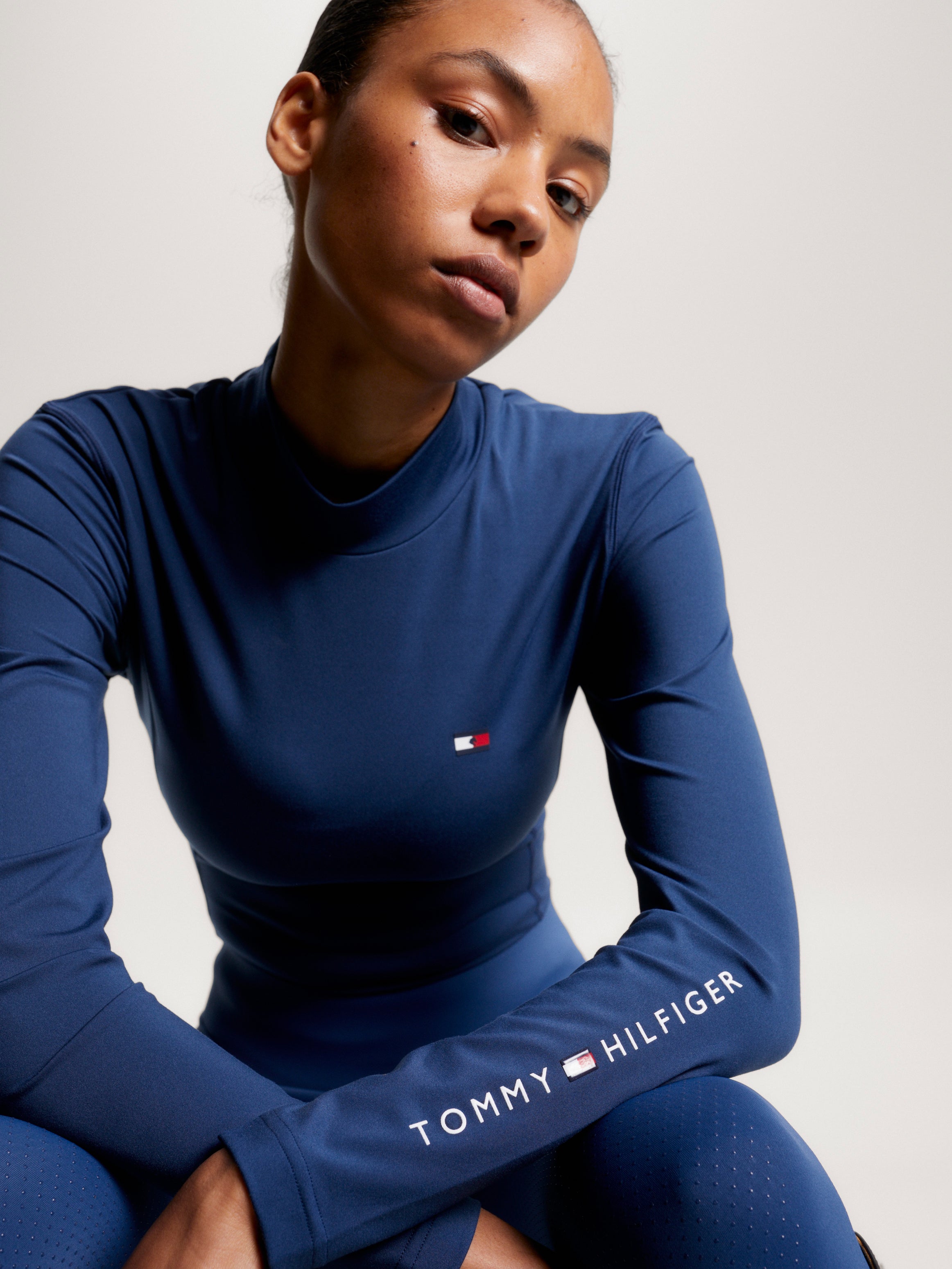 High Neck Long Sleeve Baselayer INDIGO BLUE