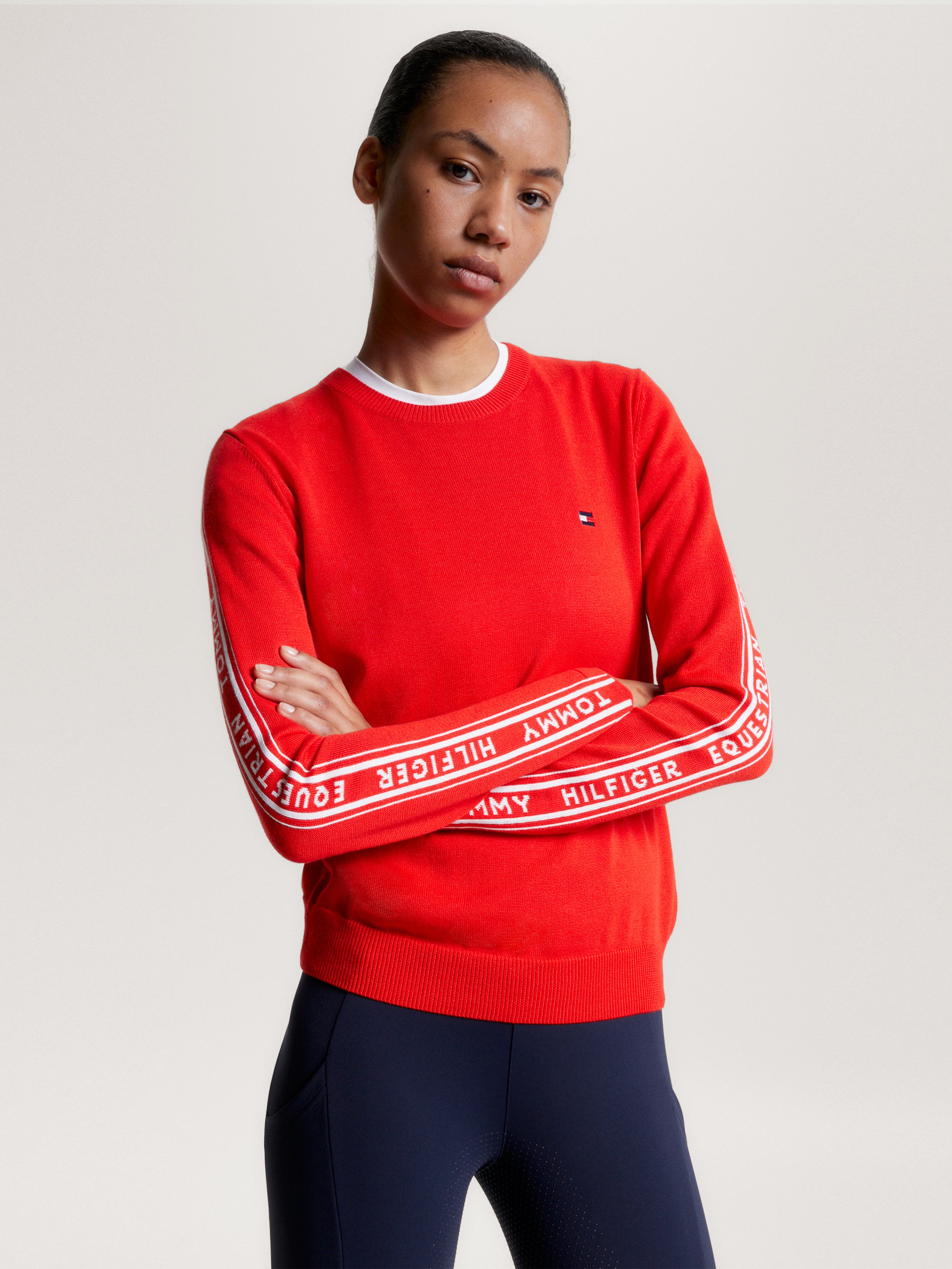 Seattle Jacquard Logo Pullover FIERCE RED