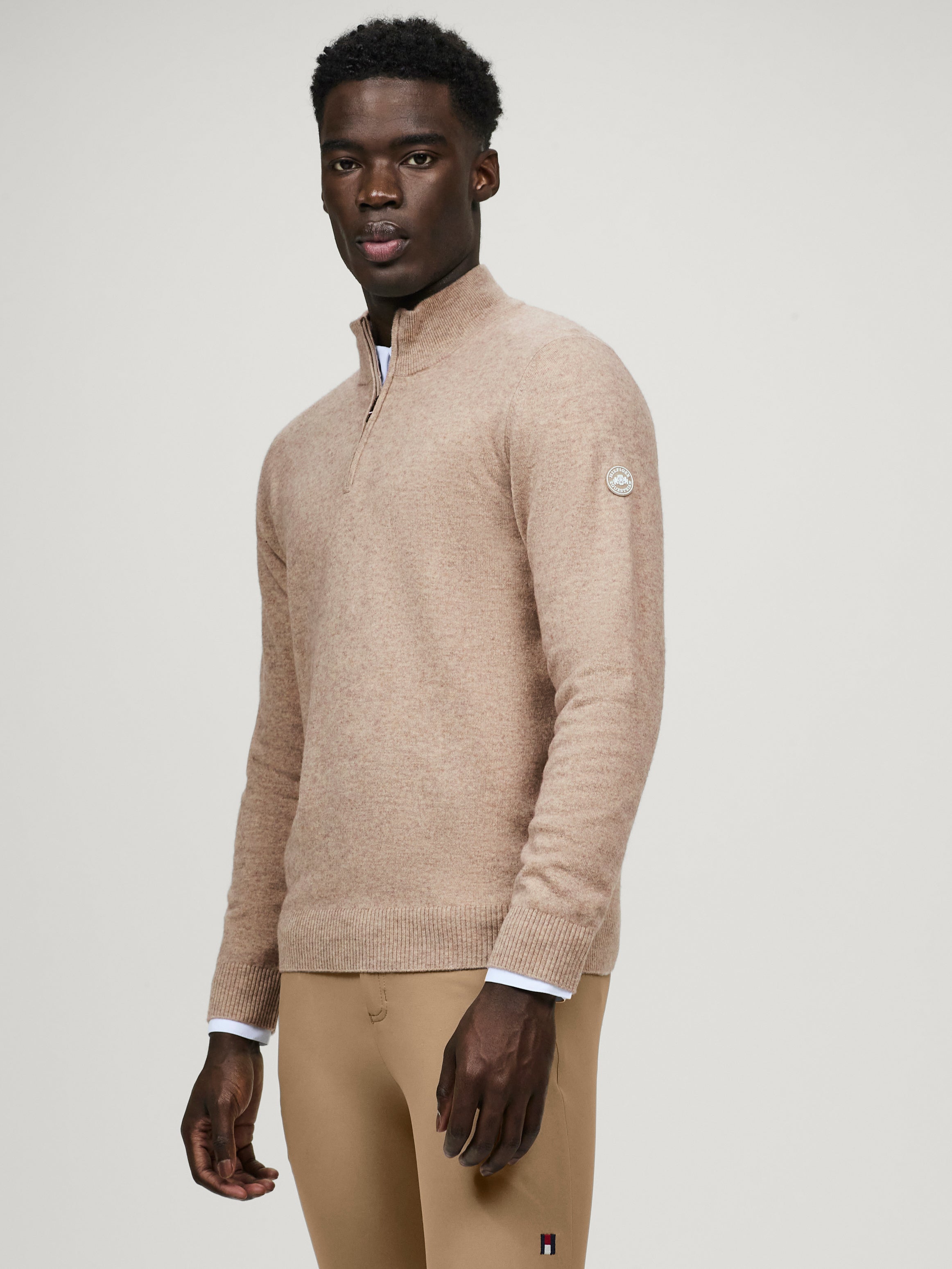 Oakfield 1/4 zip Sweater TAUPE