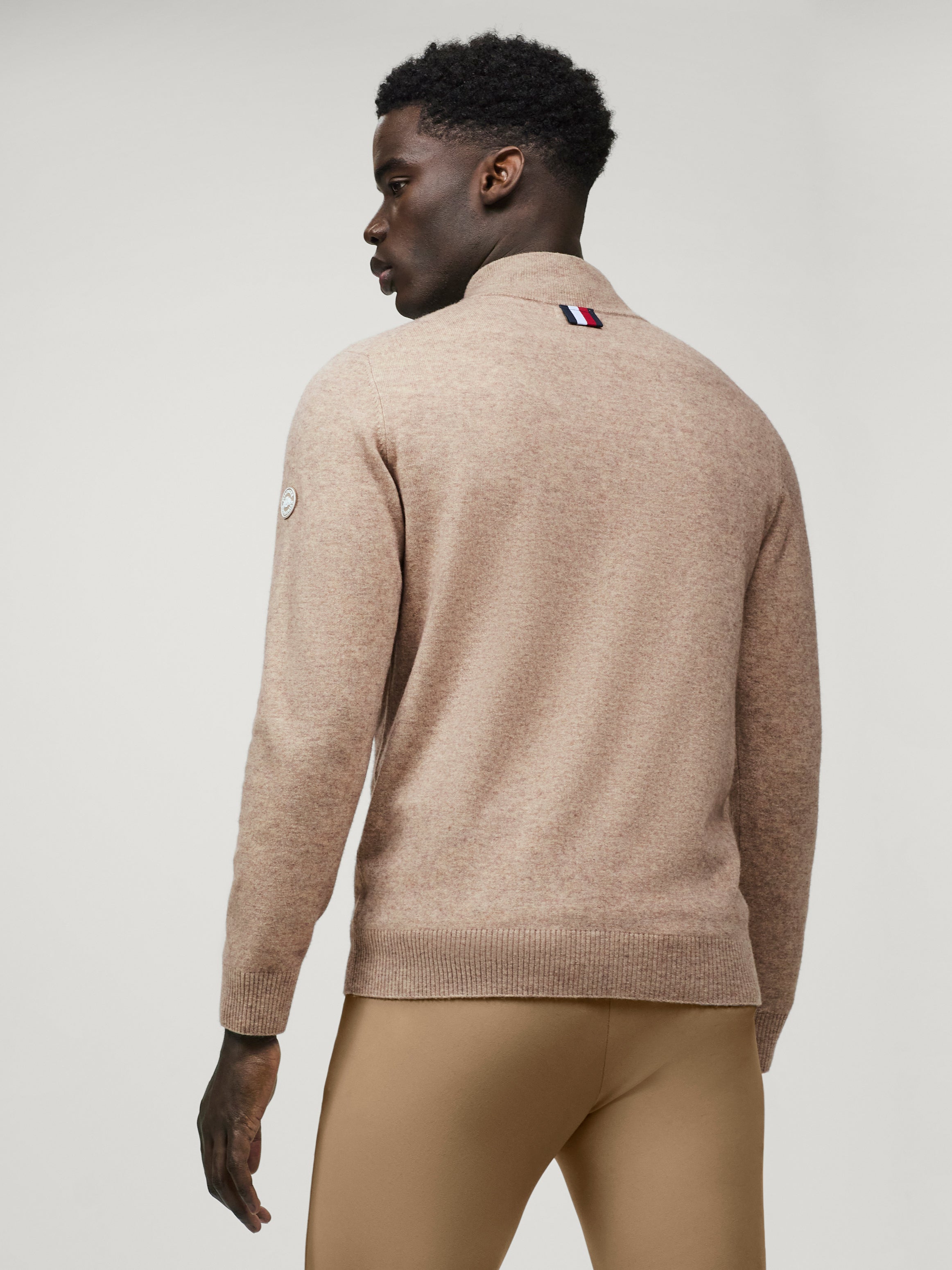 Oakfield 1/4 zip Sweater TAUPE