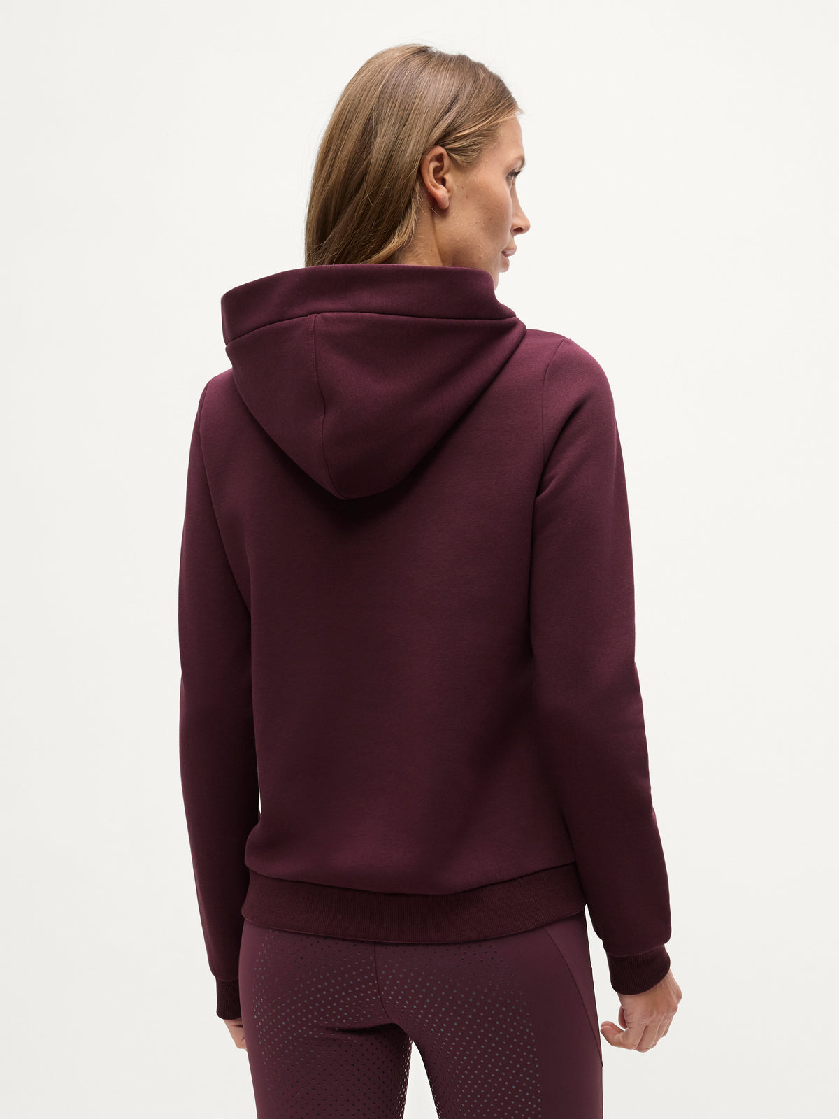 Estelle Women Rhinestone Hoodie Deep Burgundy