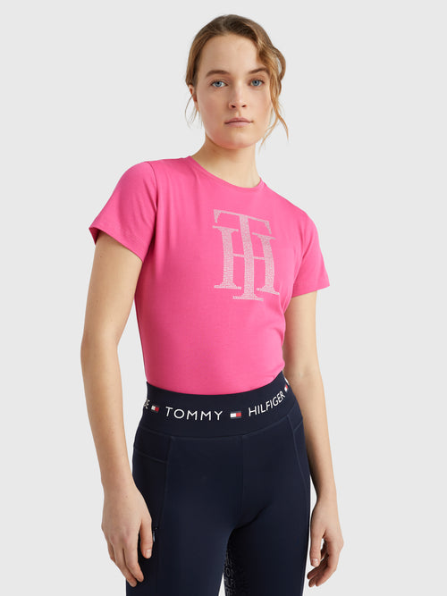 tommy-hilfiger-t-shirt-strass-hot-magenta