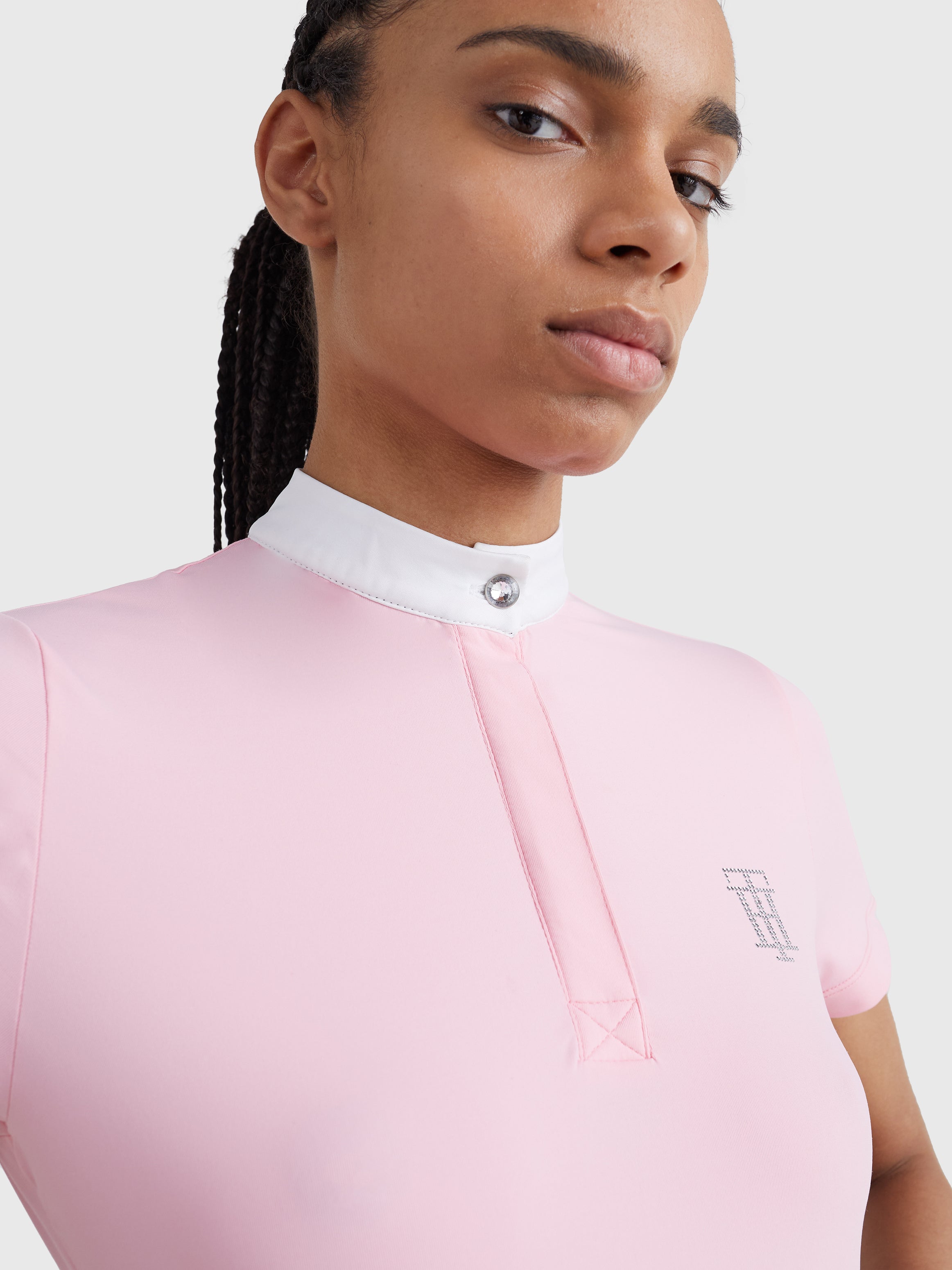 Performance Turniershirt Kurzarm mit Strass CLASSIC PINK