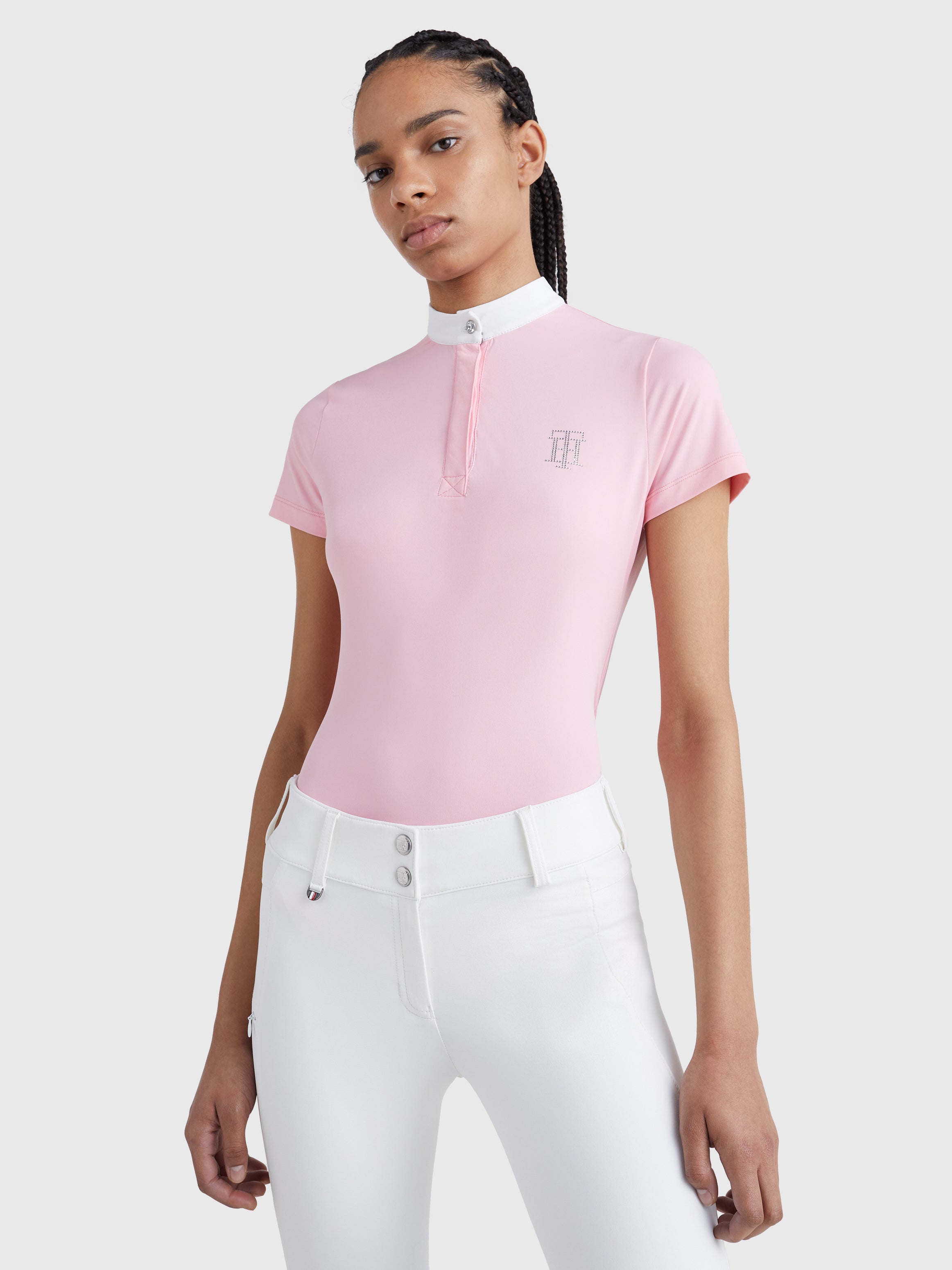 Performance Turniershirt Kurzarm mit Strass CLASSIC PINK