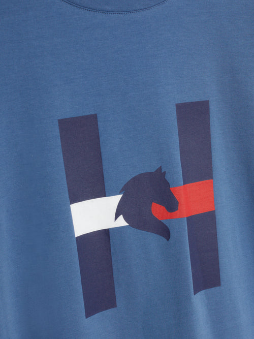 pferde-print-t-shirt-blue-coast
