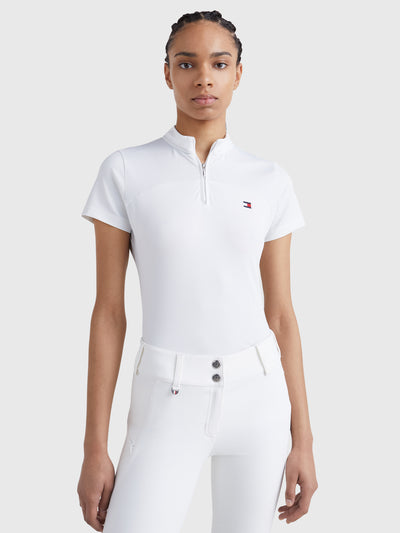 Fresh Air' Performance Zip Collar Short Sleeve Show Shirt TH OPTIC WHITE
