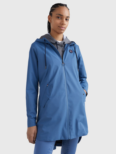 Waterproof Long Performance Rain Jacket BLUE COAST